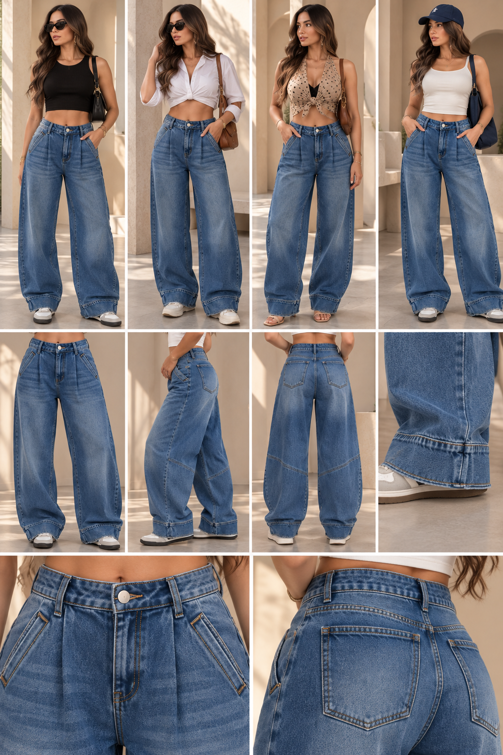 Mid Blue High-Waisted Denim Jean