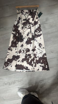 Western Cow Print Midi Skirt
