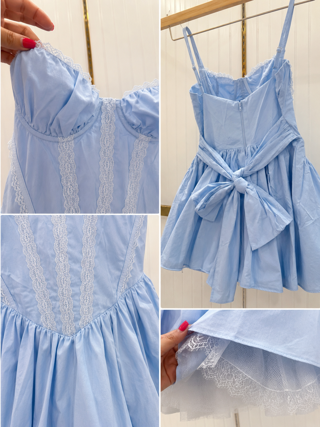 Romantic Blue Corset Mini Dress