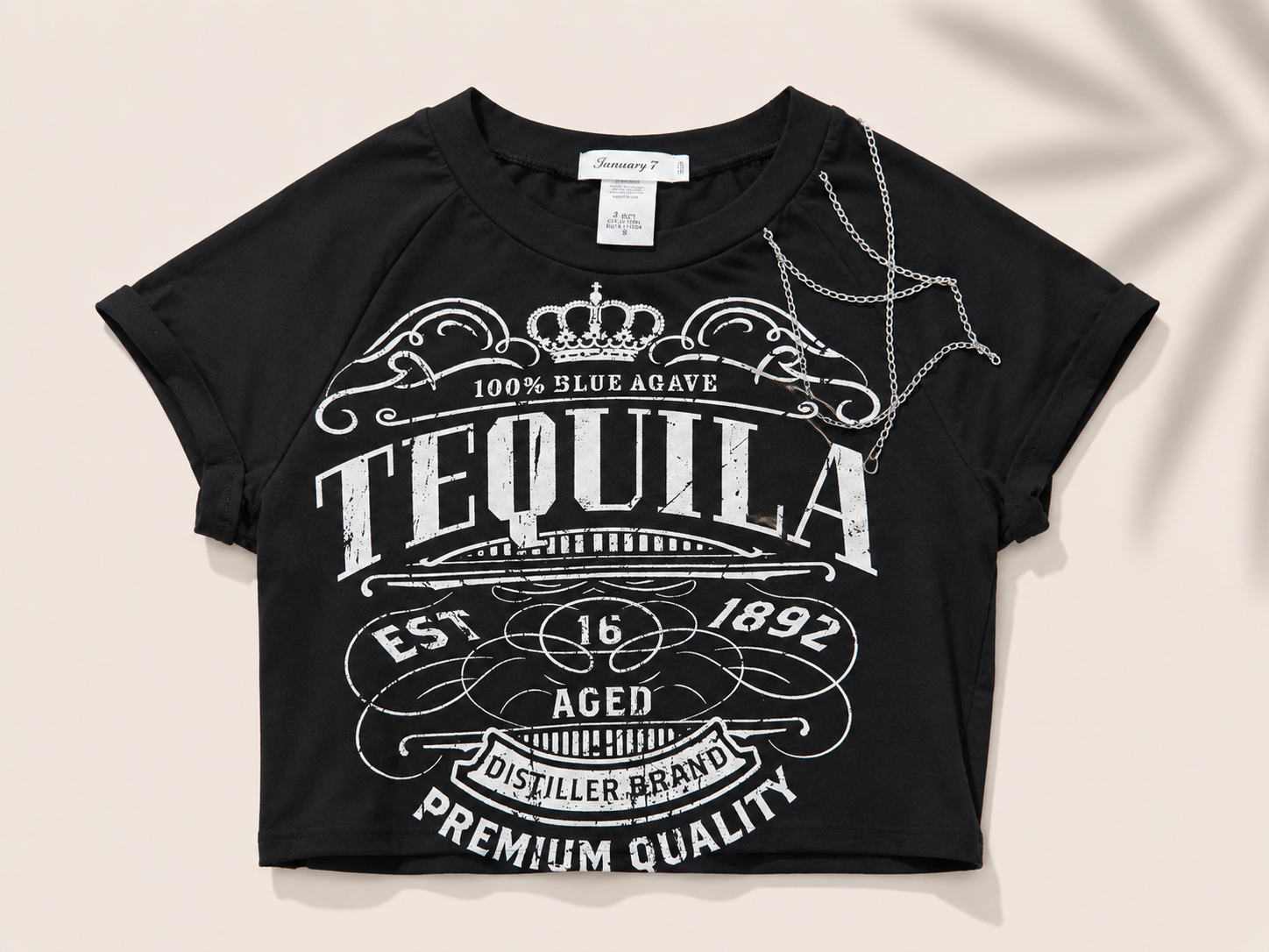 Tequila Vintage Graphic Crop Tee