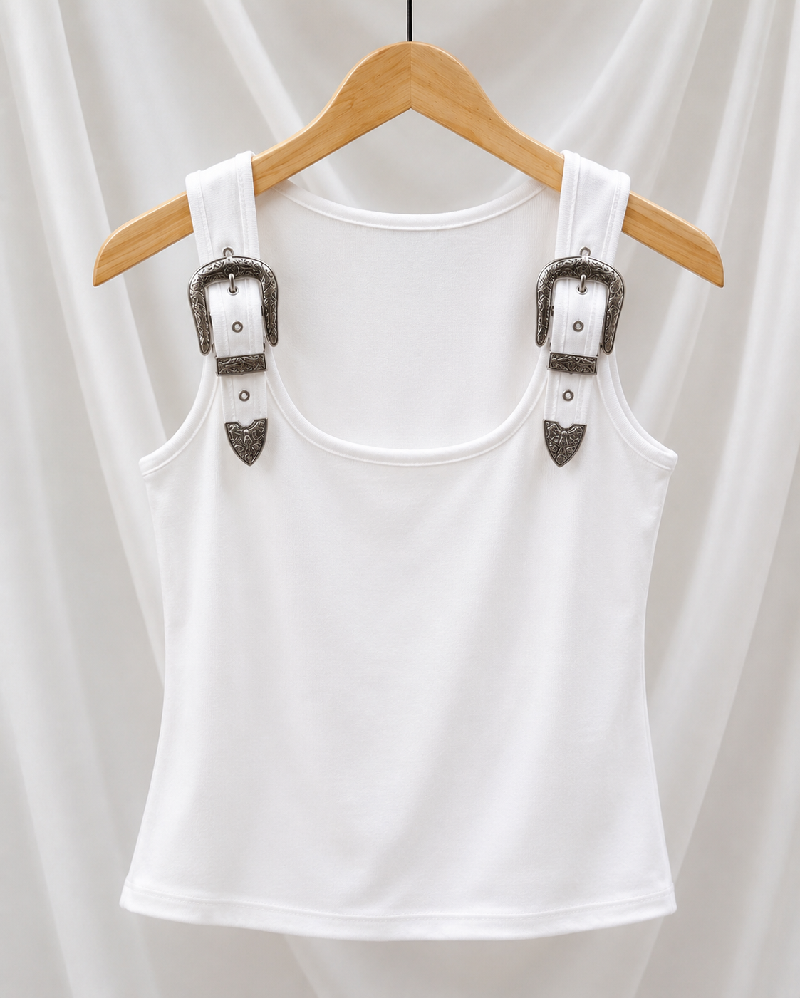 Western Buckle Strap Tank Top