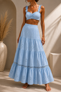 Eyelet Embroidered Crop Top