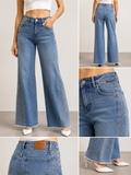 Cello High Rise Rhinestone Wide Leg Jeans