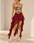 Romantic Lace Ruffle Maxi Skirt