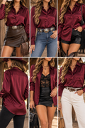 Luxe Satin Button-Down Blouse – Elegant Western Chic
