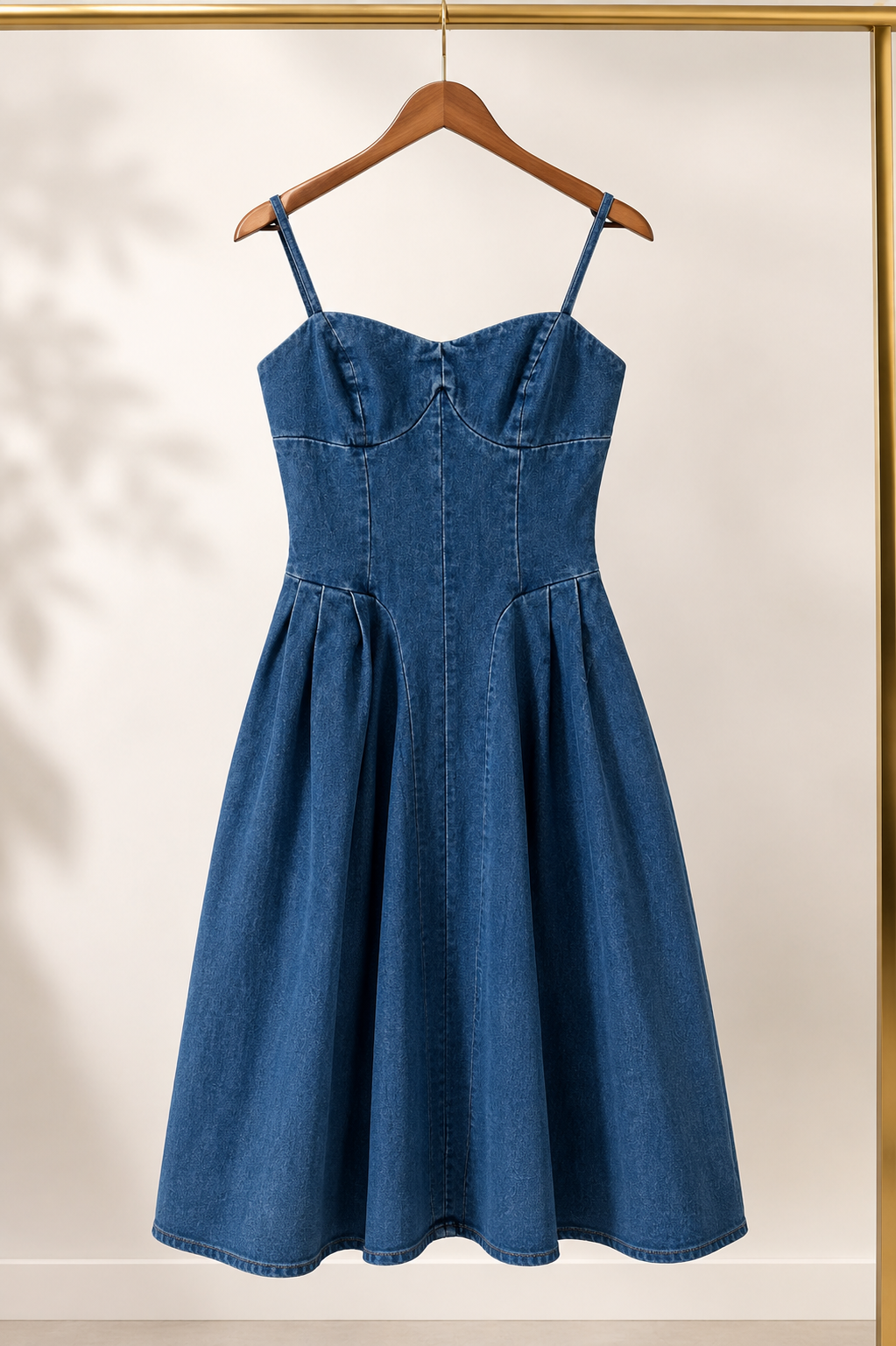 Indigo Charm Denim Midi Dress