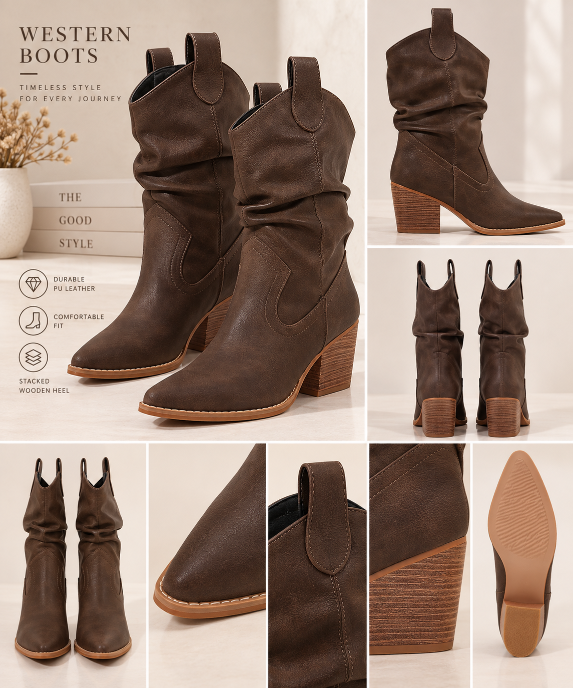 Western Slouch Cowboy Boots