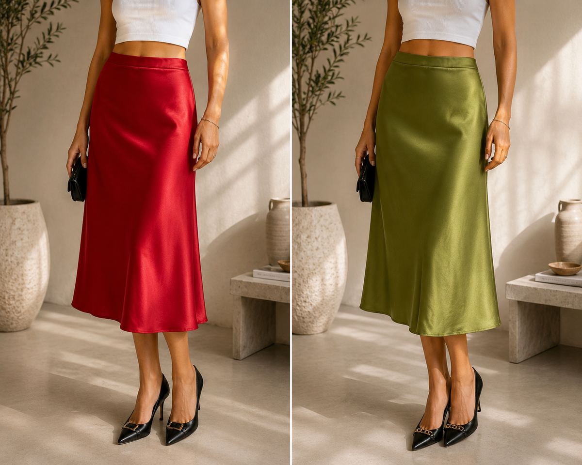 Luna Luxe Satin Midi Skirt