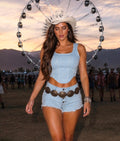 Rhinestone Denim Corset Top