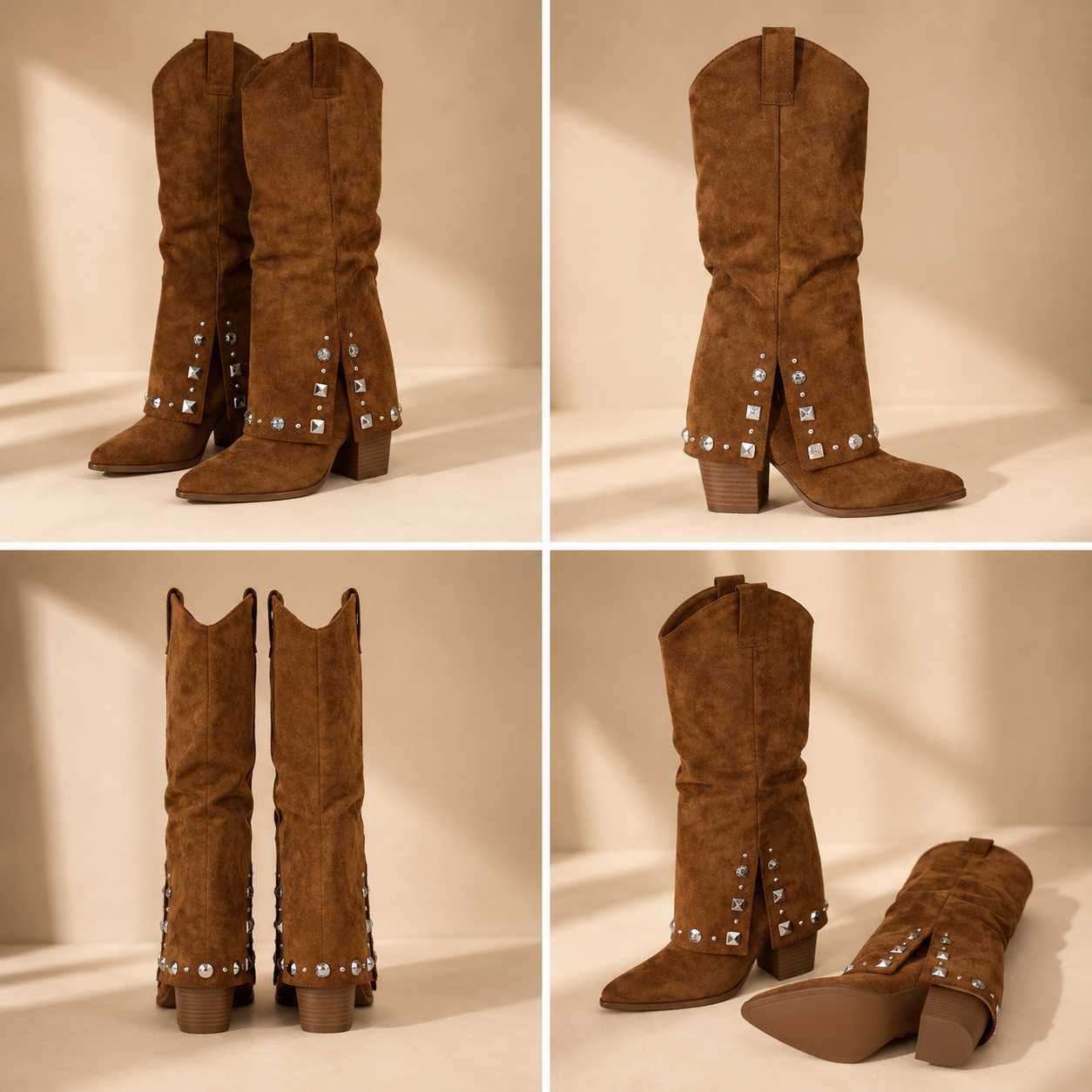 Western Studded Boots – Black