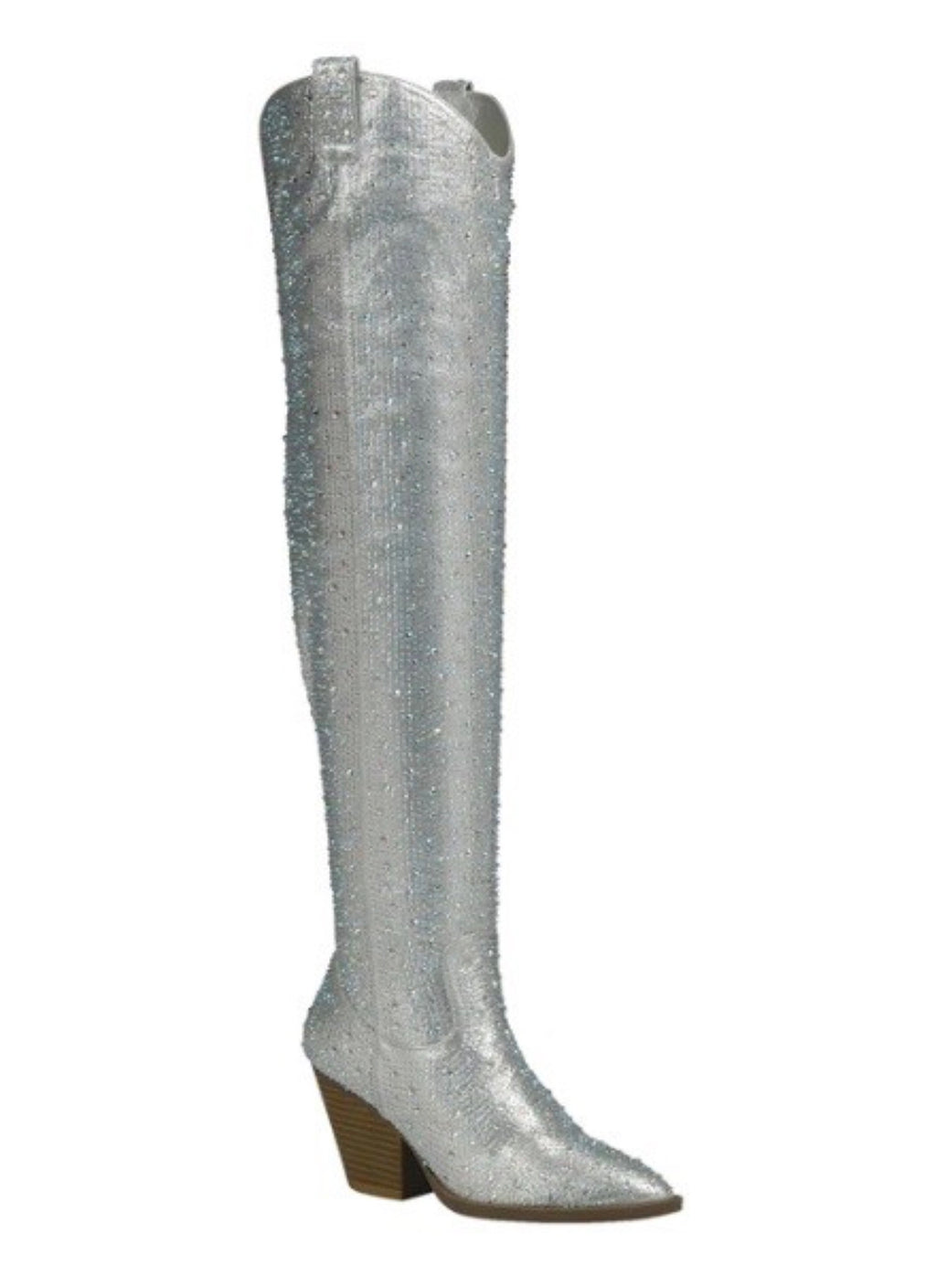 Rhinestone Over-the-Knee Western Boots