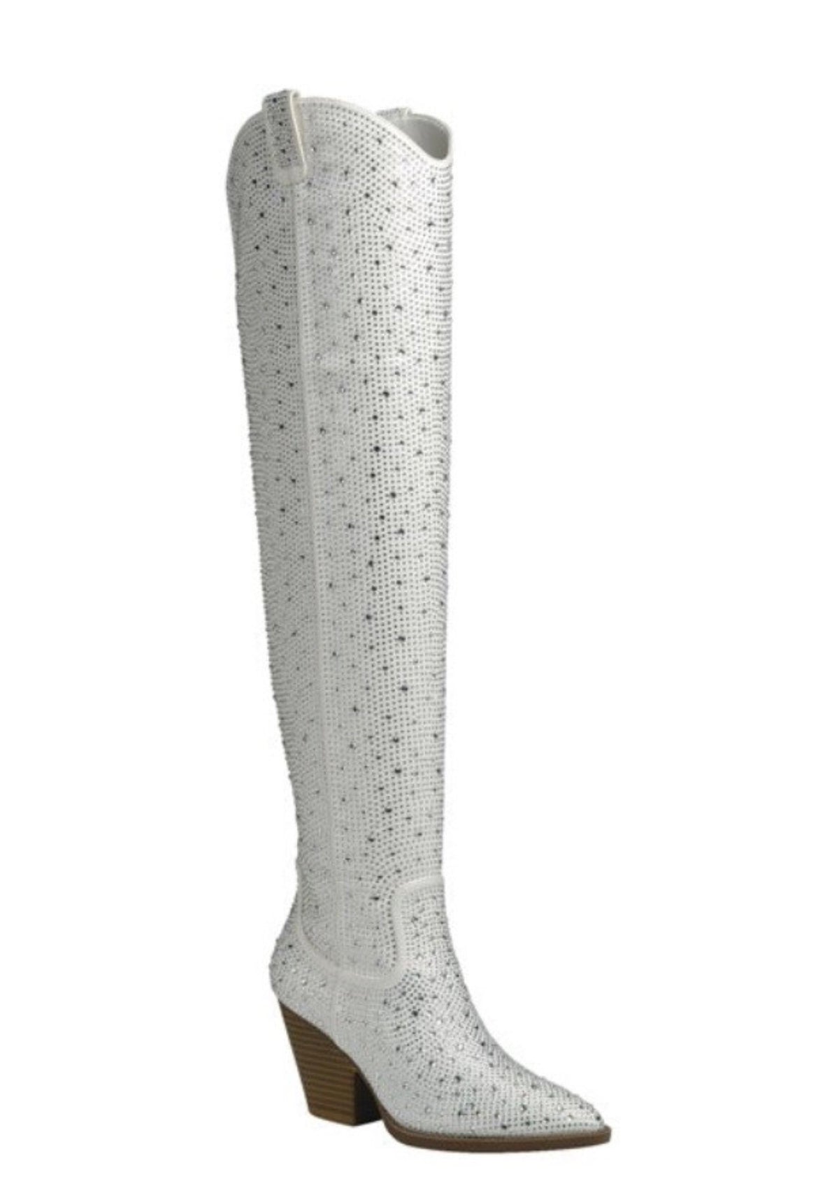 Rhinestone Over-the-Knee Western Boots