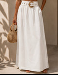 Coastal Elegance Belted Maxi Skirt