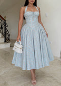 Bluebell Blossom Corset Midi Dress