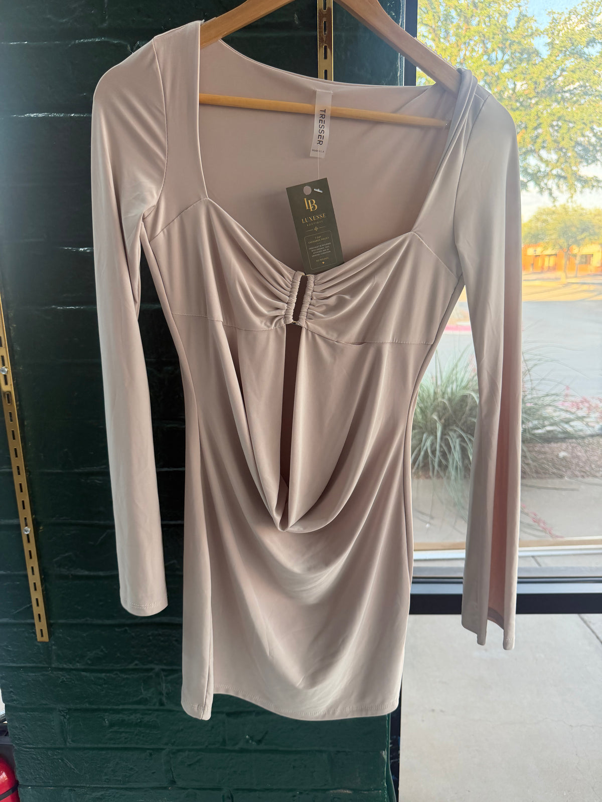 Stone Drape Mini Dress
