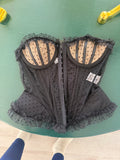 Midnight Romance Polka Dot Corset Top
