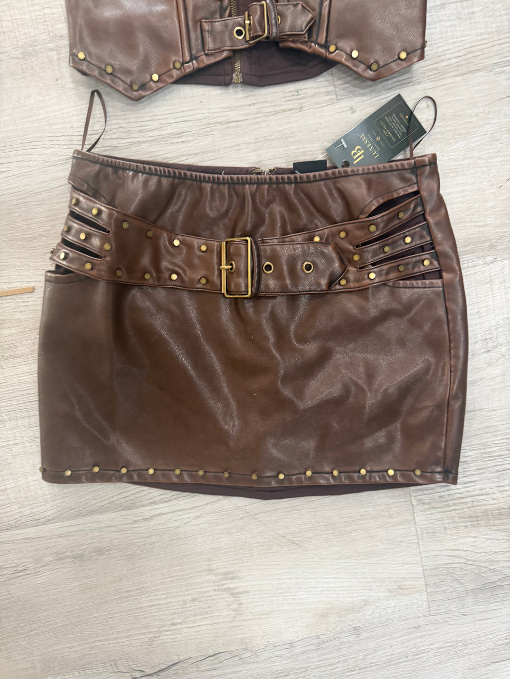 Vintage Buckle Mini Skirt