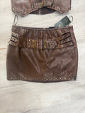 Vintage Buckle Mini Skirt