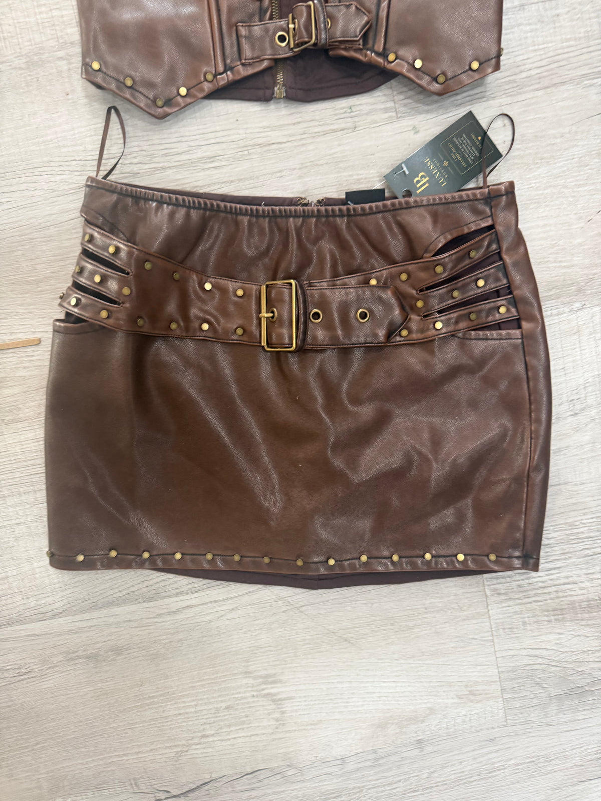 Vintage Buckle Mini Skirt