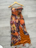 Rust Abstract Print Ruffle