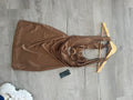Copper Ring Detail Cutout Midi Dress