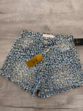 Wild Sparkle Leopard Denim Shorts