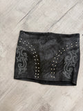 Studded Western Suede Mini Skirt
