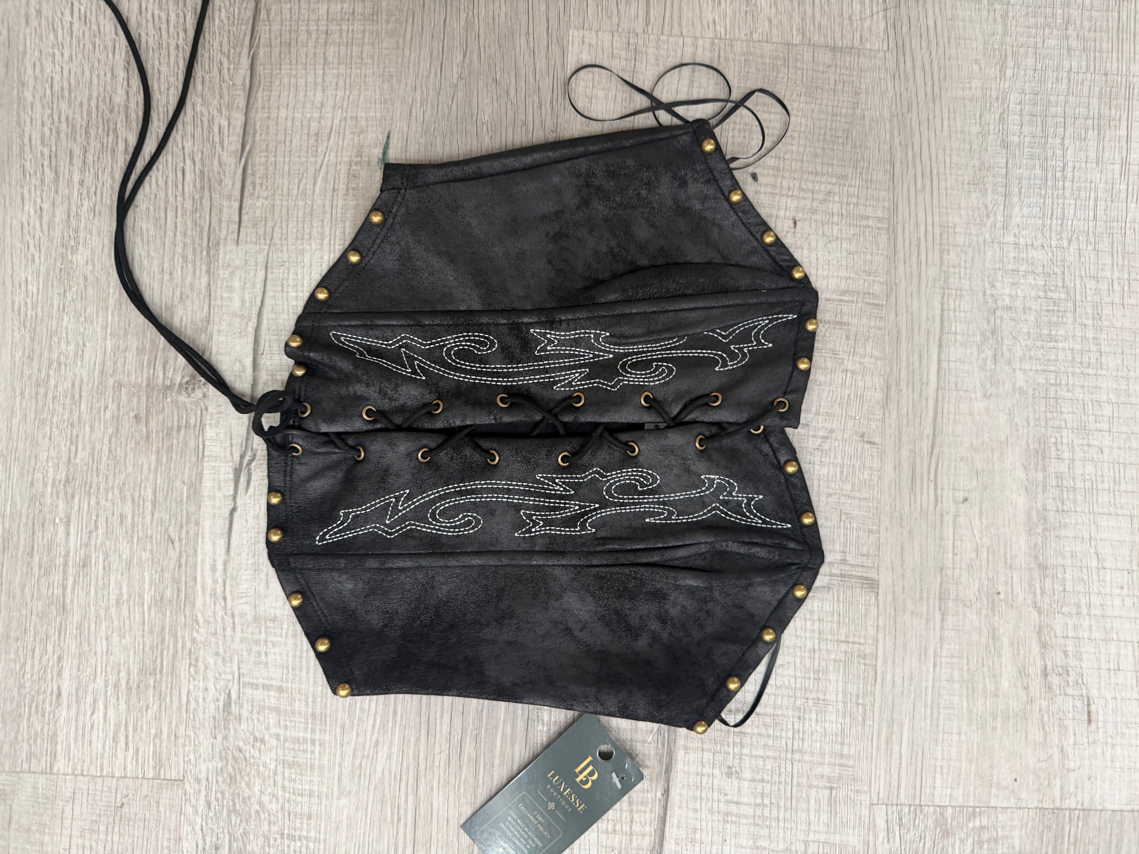 Western Lace-Up Corset Halter Top