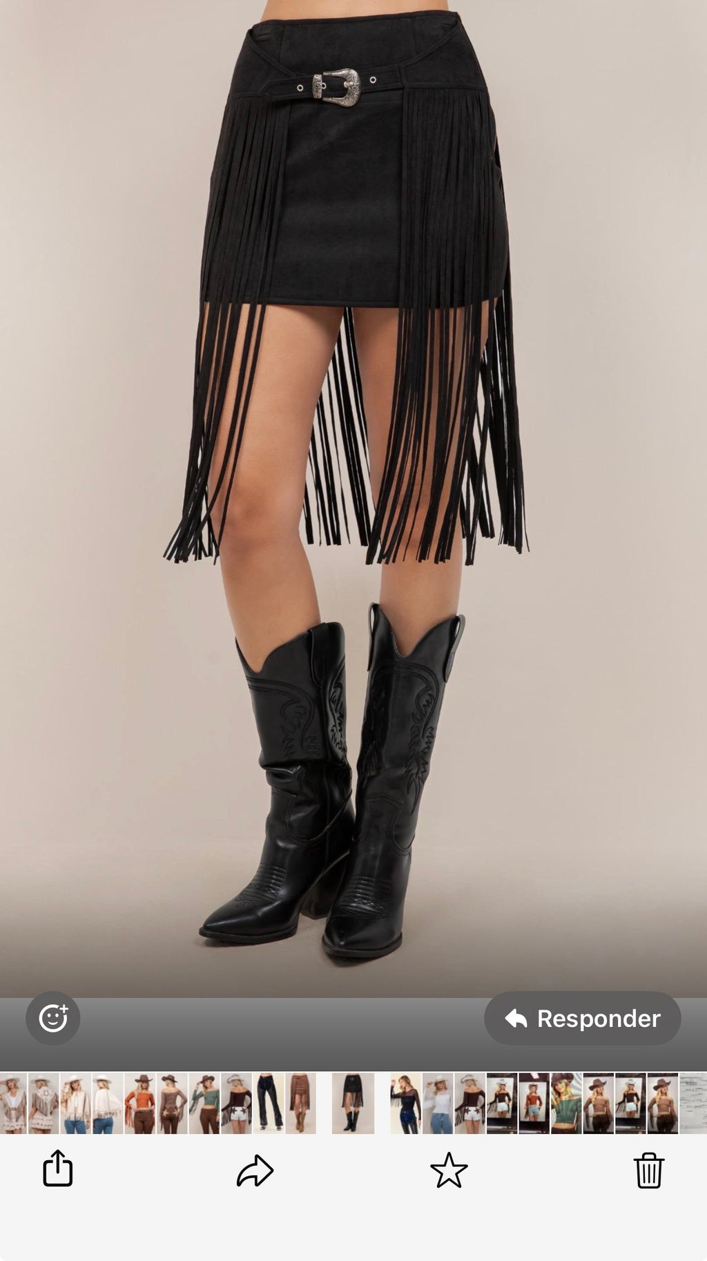 Western Fringe Mini Skirt